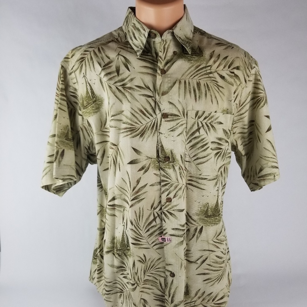 Woolrich Natural Sailing S/S Button Front Size L